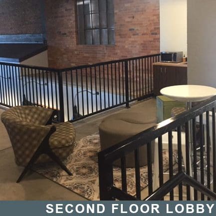 view of the seating in the second floor lobby